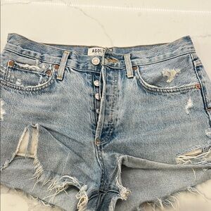 Agolde Distressed Denim Shorts - size 27